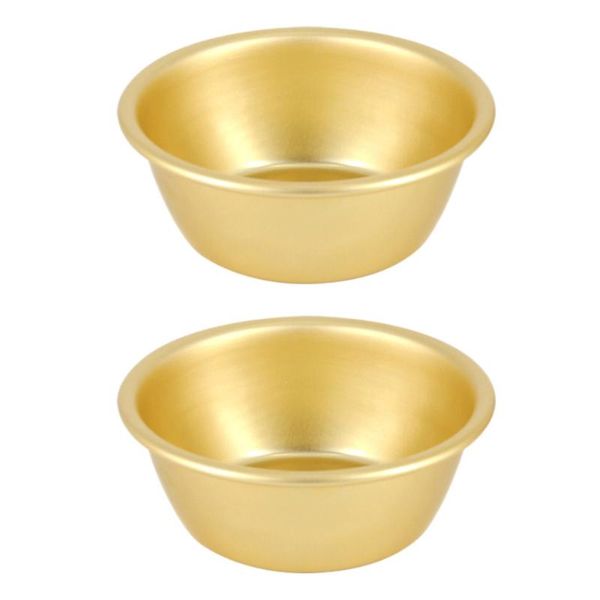 

bowls 2pcs korean style aluminum simple without handle (golden)