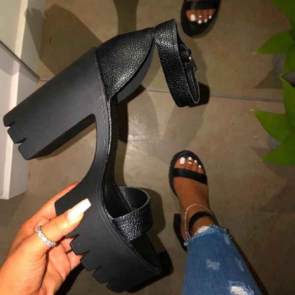 

dress shoes women platform sandals gladiator summer block high heels ladies black open toe ankle strap wedding party