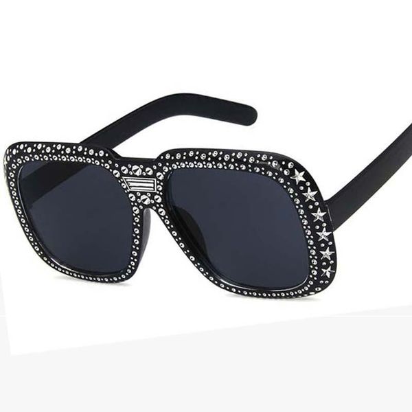 

sunglasses 2021 women square big frames rhinestone sun glasses sandy beach shading black female eyewear w26, White;black