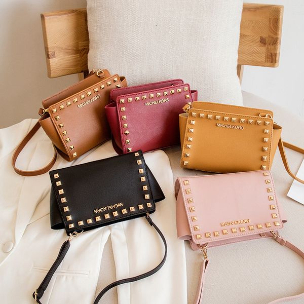 

messenger bags messenger bags 2021 fashion rivet women's single shoulder smiling face messenger bag