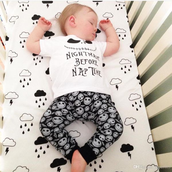 

clothing sets new baby boy clothes clothing sets cotton fashion short-sleeved letter t-shirt+pants born girls set uyhh, White