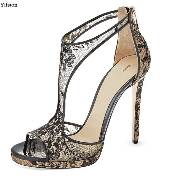 

olomm fashion women t-strap sandals floral stiletto heels peep toe black party shoes ladies us size 3-.5 dress