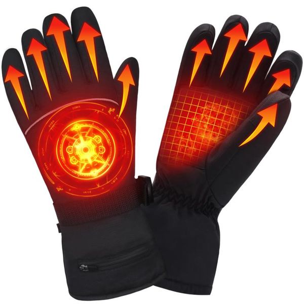 

ski gloves winter rechargeable battery powered electric heated waterproof thermal heating bicycle driving hands 7.4v