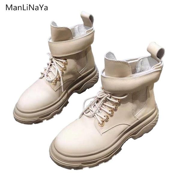 

boots winter leather elastic rivet platform casual plus velvet cotton shoes women's outdoor snow, Black