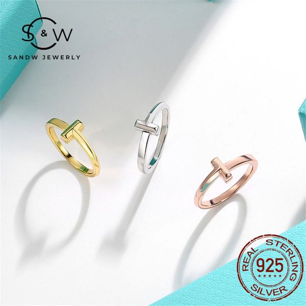 

sandw women slim rings s925 sterling silver jewelry original light luxury girlfriend valentine's day gift fashion classic accessories
