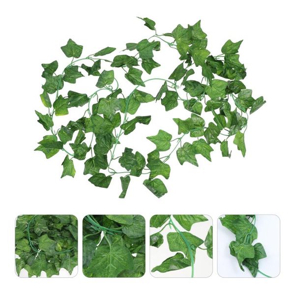 

5pcs artificial leaf plants hanging creeper rattan fake vine wall decors decorative flowers & wreaths