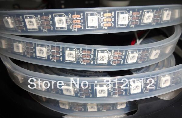 

4m dc5v ws2812b black pcb led pixel srip,ip68,60pcs ws2812b/m with 60pixels strips