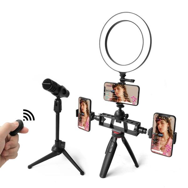 

flash heads 8 inch multi camera led ring light selfie fill pography lighting lamp with tripod for tiktok youtube makeup ringlight