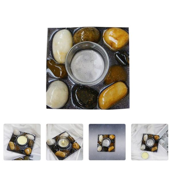

candle holders 1pc square black resin stone candleholder tablemiddle east arab candlestick