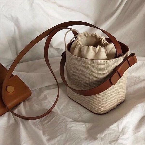 

evening bags canvas bucket bag for women's crossbody beach handbag small korean style female shoulder messenger 2021 totes bolsa