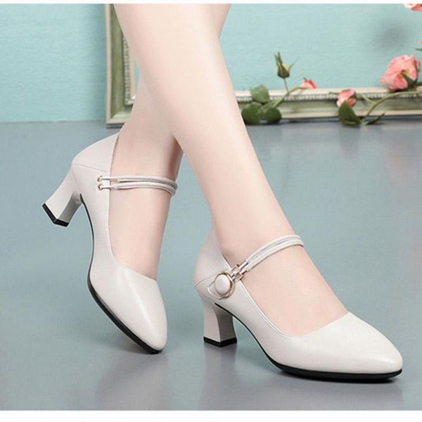 

dress shoes sapatos femininas women cute sweet beige pointed toe pu leather heel lady black office e9652