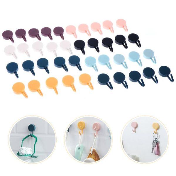 

set 40pcs household no drilling storage hooks traceless wall mount & rails