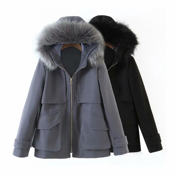 

women's down & parkas puwd casual women pockets bont crow capuchon jackets 2021 winter fashion dames rits loose warm racer chic jas, Black
