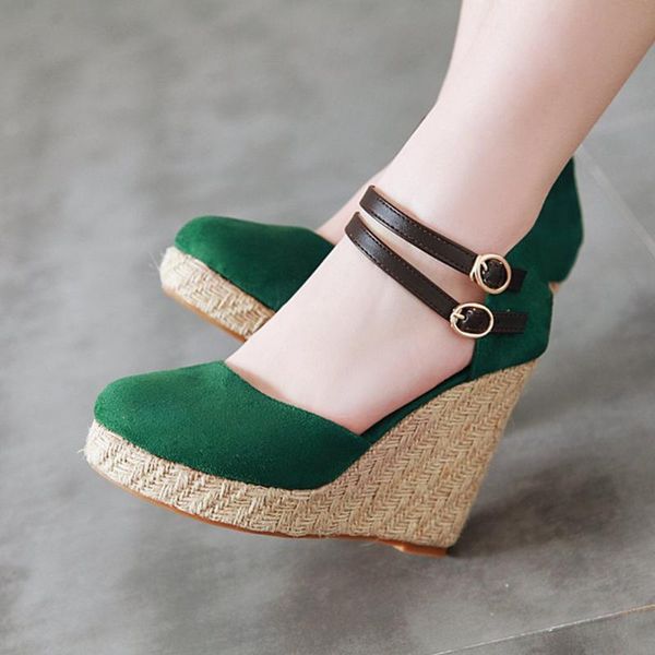 

wedges shoes for women platform sandal woman luxury designer double strap summer woman's sandalia plataforma mujer sandals, Black
