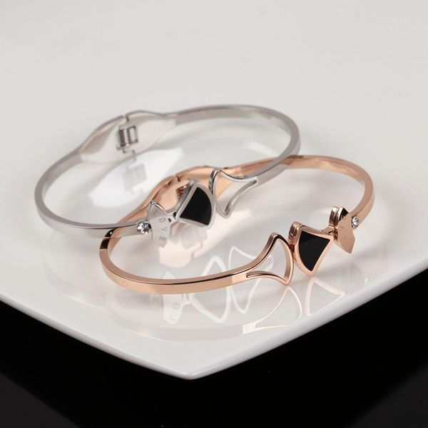 

stainless steel fan bracelet fashion personality retro hip hop travel women's titanium jewelry bangle, Black