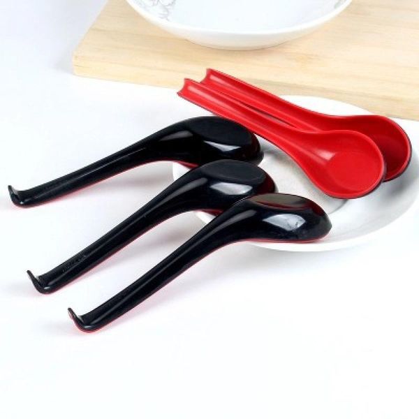 

spoons el spoon red and black hook long handle soup imitation porcelain plastic ramen home 30 pcs