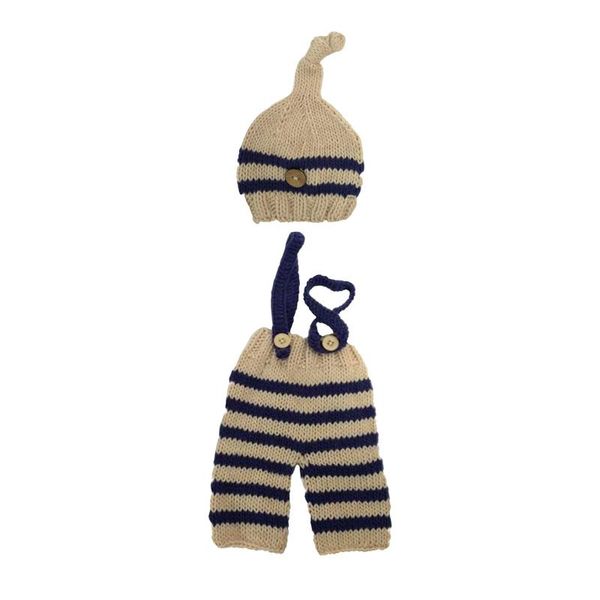

caps & hats boys girls costume cute with buttons knitted hat pants striped crochet soft breathable po studio born pography props, Yellow