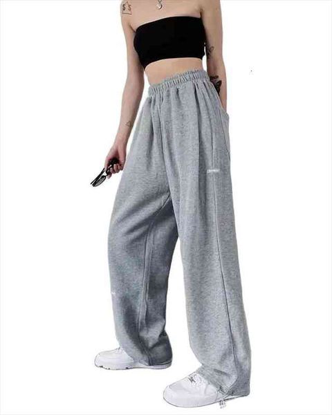 

gray jogging sweatpants women baggy korean fashion joggers training wide sports pants trousers female, Black;white