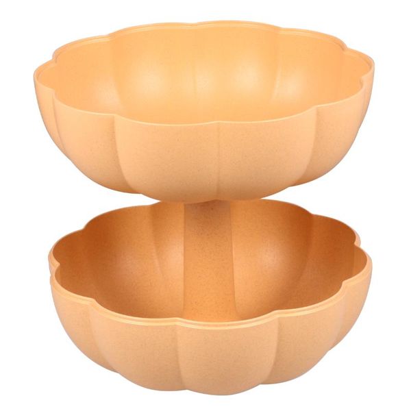 

dishes & plates big pumpkin shaped fruit plate snack tray nuts candy sealing storage box for party festival (orange)