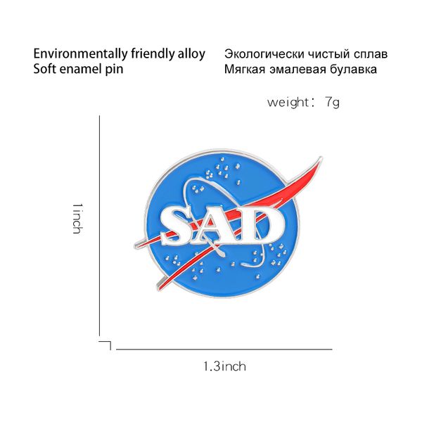 

5styles space punk enamel pins sad pizza gay brooches blue round badge denim shirt lapel pin bag jewelry for friendsdio chan contact, Gray