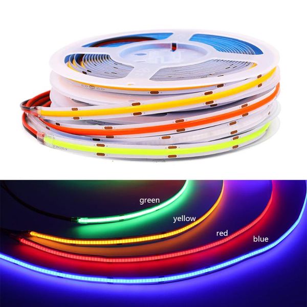 

strips 50m 328leds/m dc12v 24v led cob strip soft flexible tape 5mm 8mm cabinet linear light ra90 high density 3000k 4000k 6000k