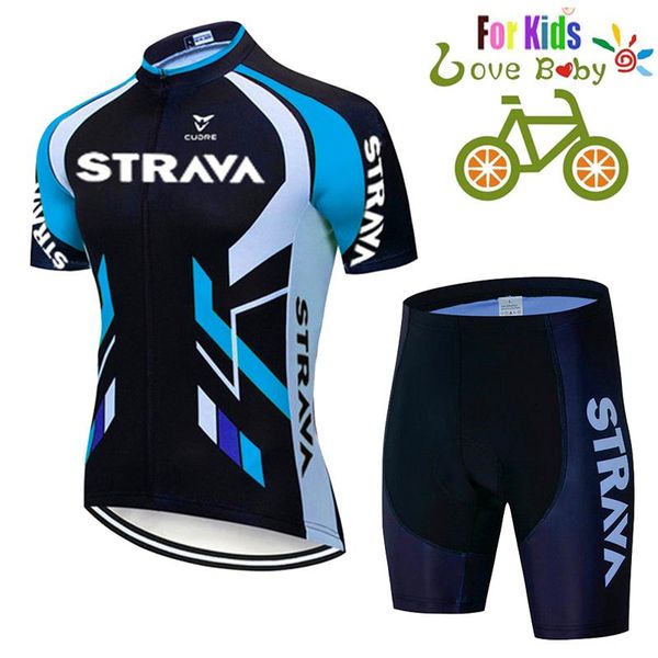 

kids summer cycling jersey set 2021 rapha bike shorts child road mountain mtb bicycle clothes maillot ropa ciclismo boys racing sets, Black;blue