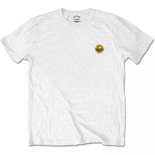 

white guns n 'roses bullet logo official backprint t-shirt men unisex, White;black