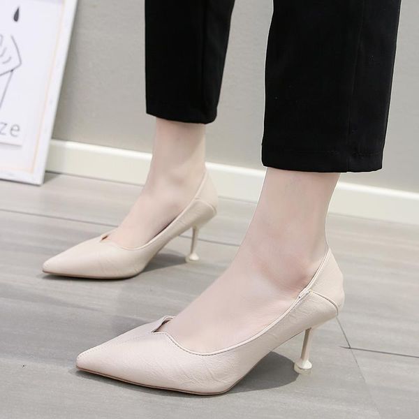 

dress shoes fashion ladies single fine heel stitching solid color spring explosion models elegant comfortable women 11b-57, Black