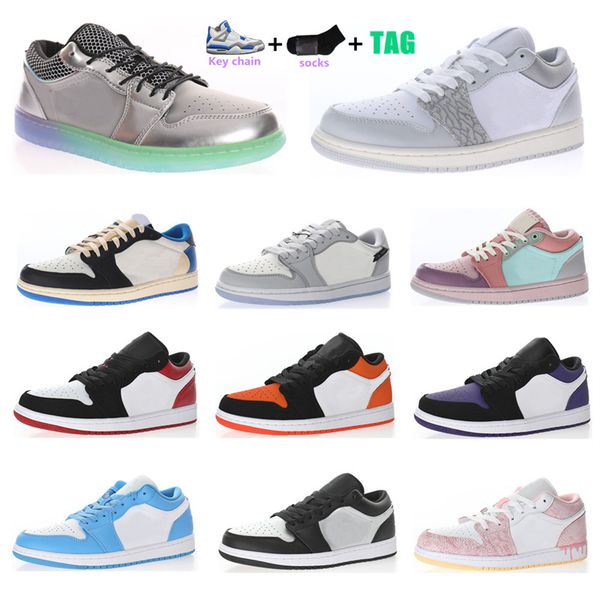 

2021 jumpman 1s mens basketball shoes 1 low elephant print black toe court purple white camo toggle silver women sneakers trainers size 36-4