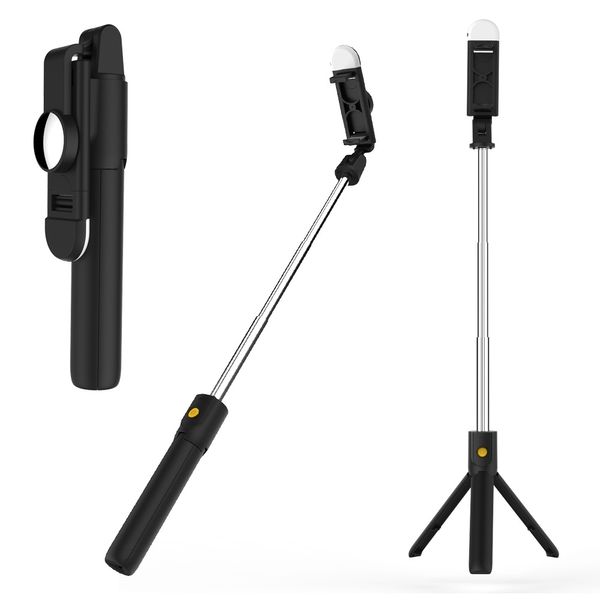 70 cm ausziehbarer Bluetooth-Selfie-Stick mit Fülllicht K10-S faltbare Telefonhalter mit Rückspiegel, kabellose Auslöser-Stative für Huawei