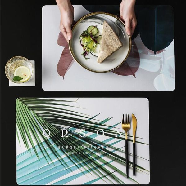 

nordic style, colorful leaves, greasy proof, easy to clean, heat-resistant mat, dining el breakfast placemat mats & pads
