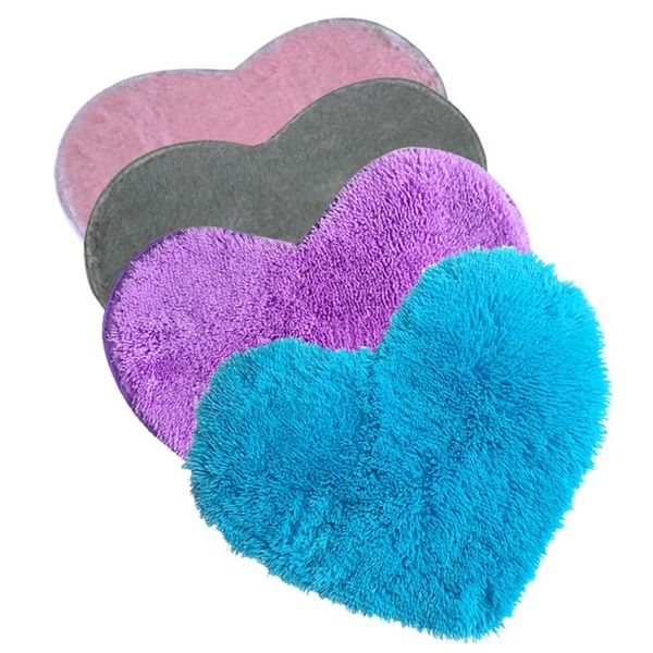 

carpets heart shaped door mat thickened water absorbent bathroom rug entrance non-slip porch bedroom floor carpet home decor