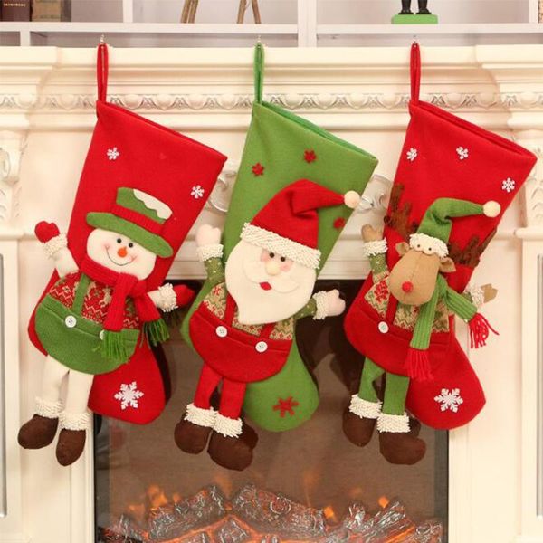 

party masks socks gift bag santa tree decoration candy snowman elk hanging 50cm