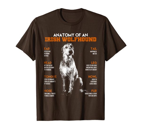 

anatomy of an irish wolfhound dogs t shirt funny gift, White;black