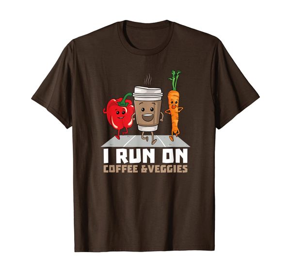 

I Run On Coffee Veggies T-Shirt Vegetarian Vegan Runner Gift, Mainly pictures