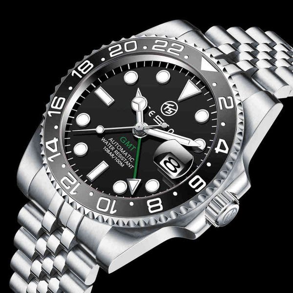 

brand 2021role watches men luxury steel automatic mechanical business chronograph sport 50m waterproof, Slivery;brown