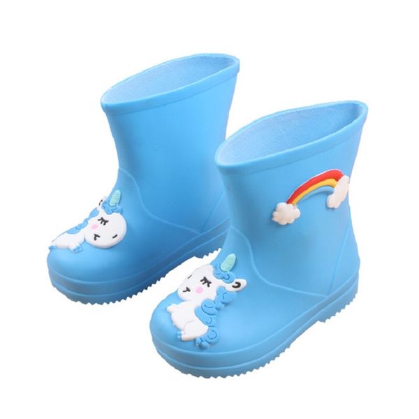 

rain boots kids girls unicorn shoes cute rainbow printed childrens pvc boots waterproof baby water shoes new boots boys, Black;red