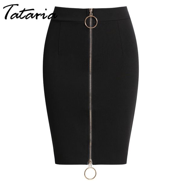 Tataria mulheres lápis saia bodycon alta cintura preto mini verão roupas vintage plus tamanho bandage s mulheres 210514