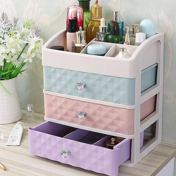 

multilayer drawer makeup organizer women fashion cosmetics jewelry lipstick collection holder deskbathroom storage supplies boxes & bins