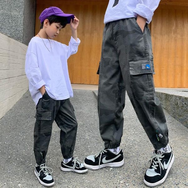 

trousers children pants boy casual big spring teenage camouflage gray kids for boys clothes age 5-14 years, Blue