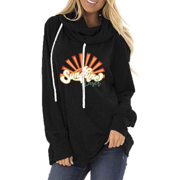 

women's hoodies & sweatshirts fall 2021 women graphic ropa para dama vintage letter printing sweatshirt long sleeve, Black