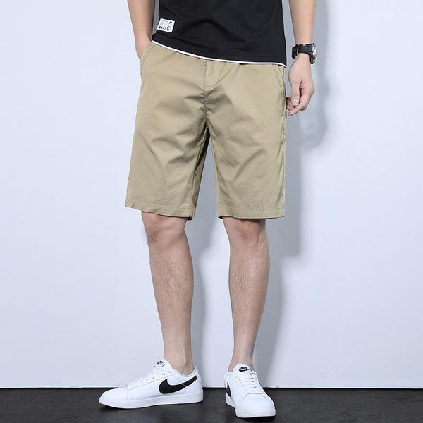 

men's shorts casual summer solid color fashion pants breathable five-point sports beach men, White;black