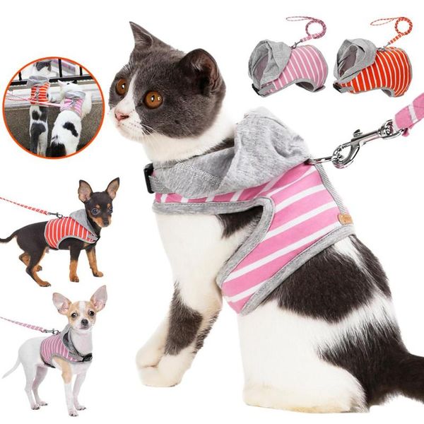 

cat collars & leads harness and leash set for walking escape proof soft adjustable vest harnesses medium large cats breathable pet safety