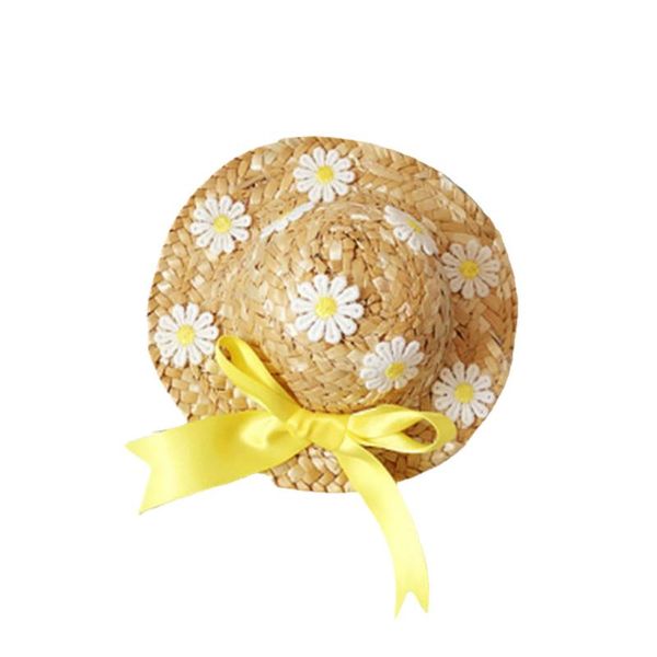 

pets straw hat handcrafted adjustable floral summer spring cats dogs cap daily decor sunhat cat costumes