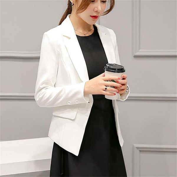 

women's suits & blazers female spring autumn suit woman slim blazer outerwear cardigan overcoat, White;black
