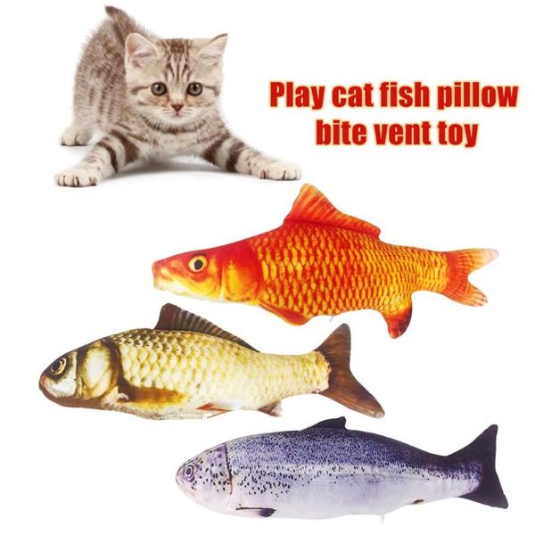 

cat toys creative carp catnip stuffed pillow fish plush toy playing pet accessories