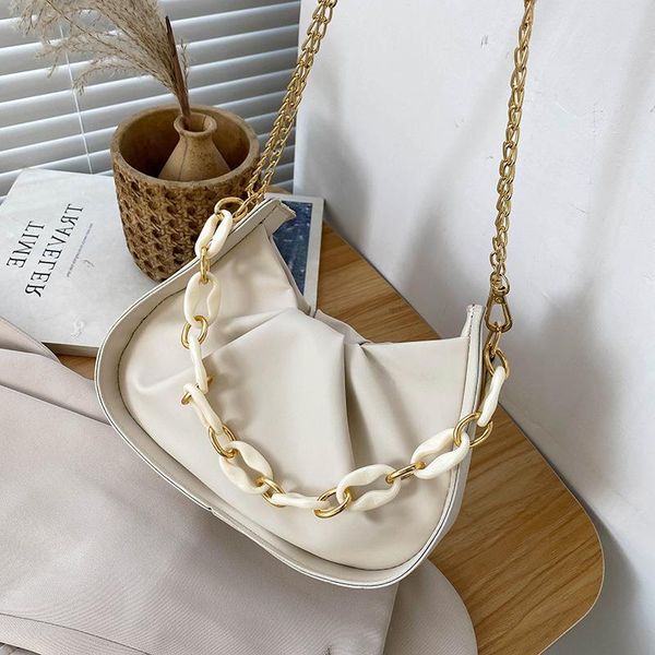 

shoulder bag new 2021 net messenger chain acrylic red fashion armpit female fold cloud trendy awfpc