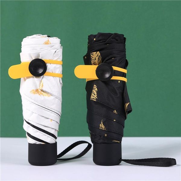 

umbrellas small fresh umbrella sunscreen folding sunny black glue pocket mini rain gear