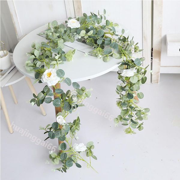 

decorative flowers & wreaths 2m artificial plants fake eucalyptus vine garland hanging for wedding home office party garden craft art decor