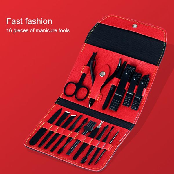 

nail art kits 16pcs/set fashion scissors clippers set durable home salon use makeup kit outdoor manicure tools